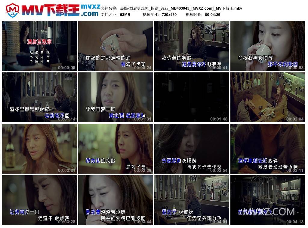 晨熙-酒后更想你_国语_流行_MB403945